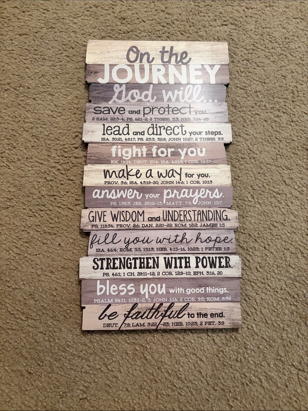 On the Journey Inspirational Wall Plaque - Neutral Brown & Cream